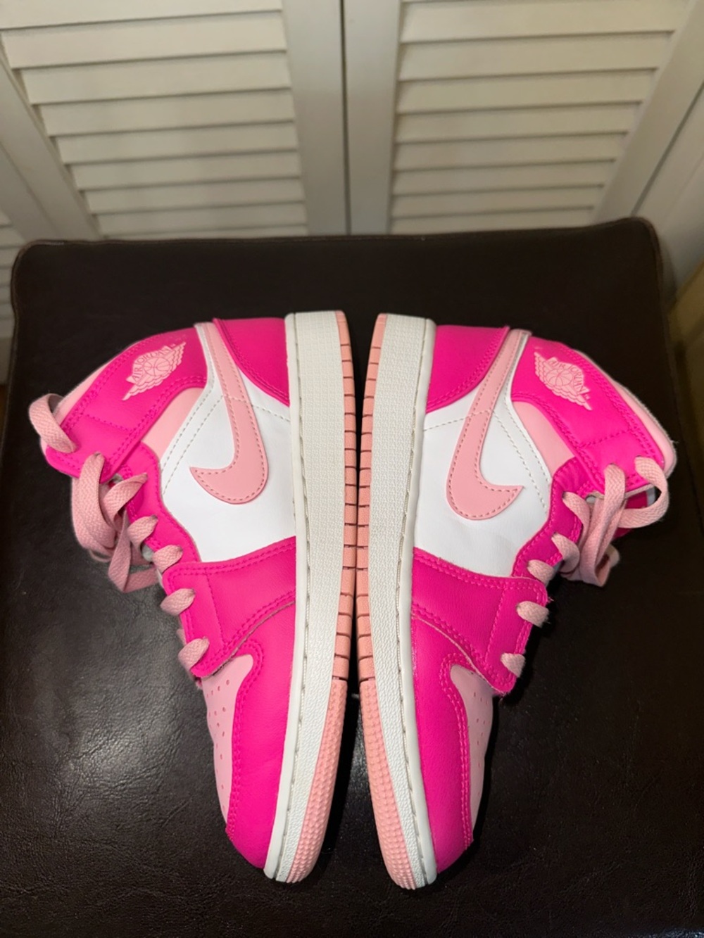 (SOLD) Kids Jordan 1 Mid (GS) “Fierce Pink” Sneakers… - Picture 7 of 11